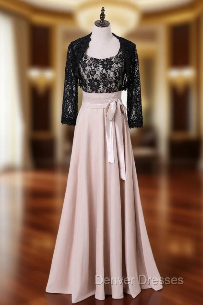 A-line Chiffon Lace Champagne Mother Of The Bride Dress With Jacket Main image