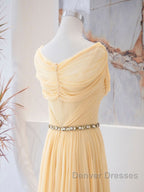 A-Line Chiffon Long Prom Dress, Sweetheart Neck Chiffon Formal Dress