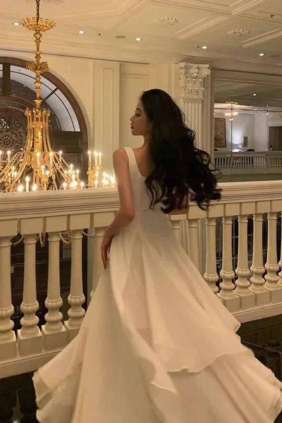 A Line Chiffon Prom Dress,Long Evening Dress,Formal Dress