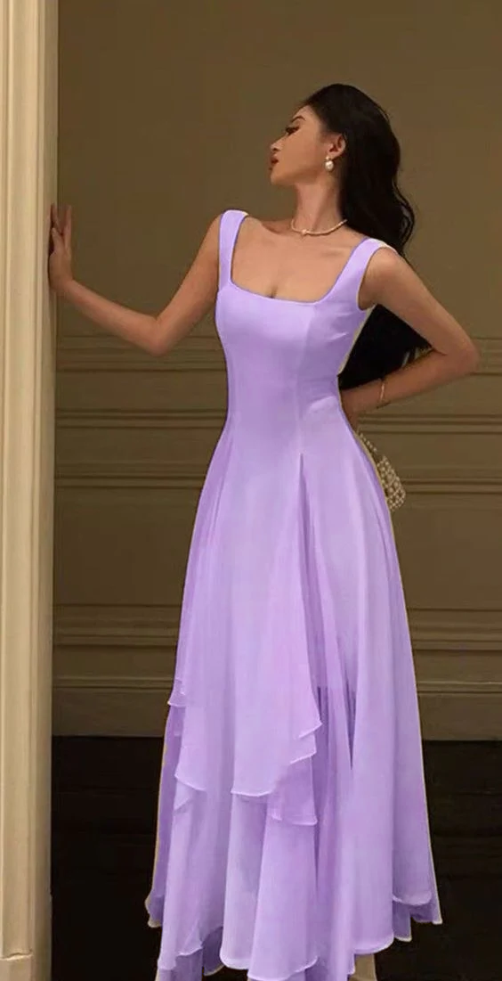 A Line Chiffon Prom Dress,Long Evening Dress,Formal Dress