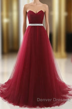 A-Line Elegant Quinceanera Prom ValentineS Day Dress Strapless Sleeveless Chapel Train Satin With Crystals