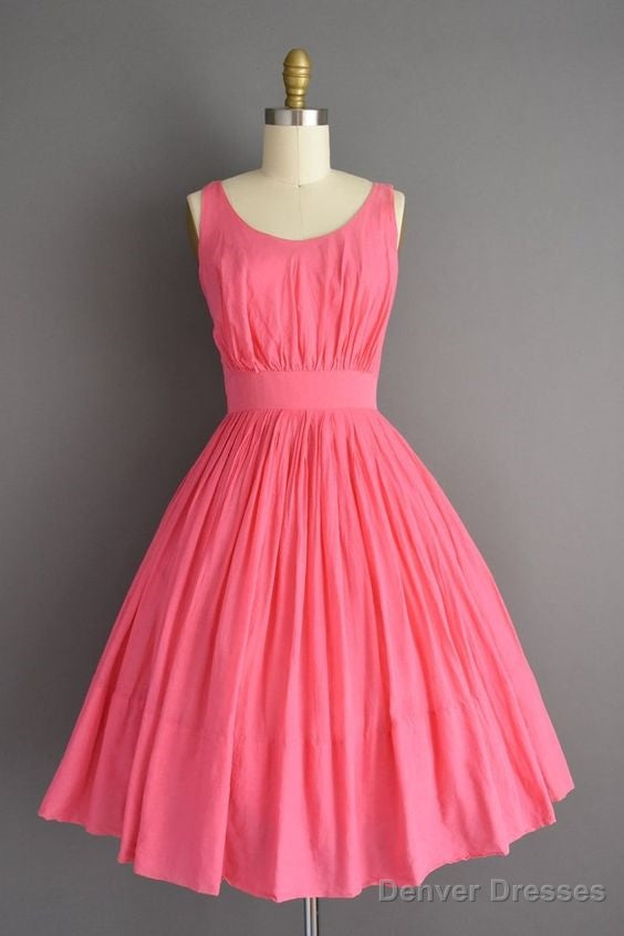 A-Line Empire Short Watermelon Red Homecoming Dress