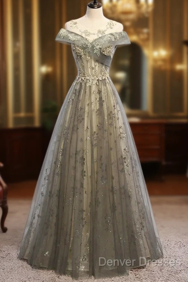 A-Line Evening Gown Elegant Dress Wedding Floor Length Short Sleeve Tulle With Pleats Main image