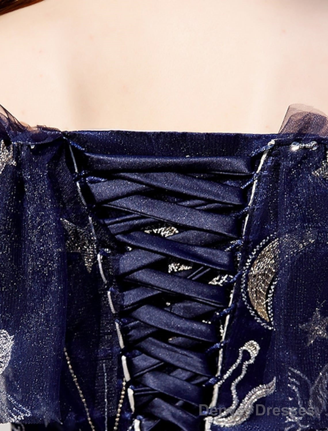 A-Line Fairy Prom Dress Sparkle Party Dress Off Shoulder Short Sleeve Floor Length Tulle With Sequins Embroidery