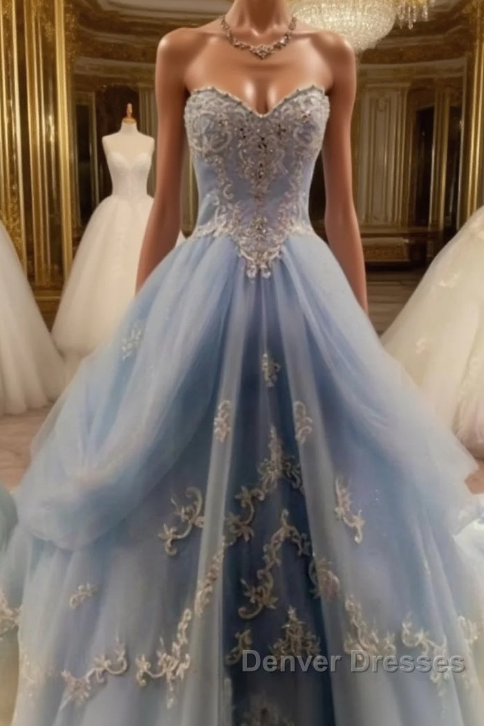 A-Line Floor-Length Lace Prom Dress, Sweetheart Prom Dress, Charming Evening Dress Main image