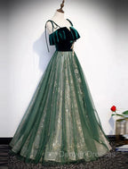 A-Line Glittering Engagement Formal Evening Dress Strap Sleeveless Floor Length With Sequin