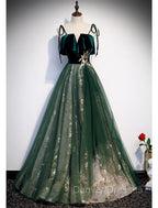 A-Line Glittering Engagement Formal Evening Dress Strap Sleeveless Floor Length With Sequin