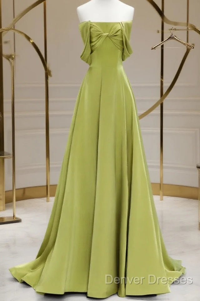 A-Line Green Long Formal Dress Prom Dress, Green Floor Length Party Dress Main image
