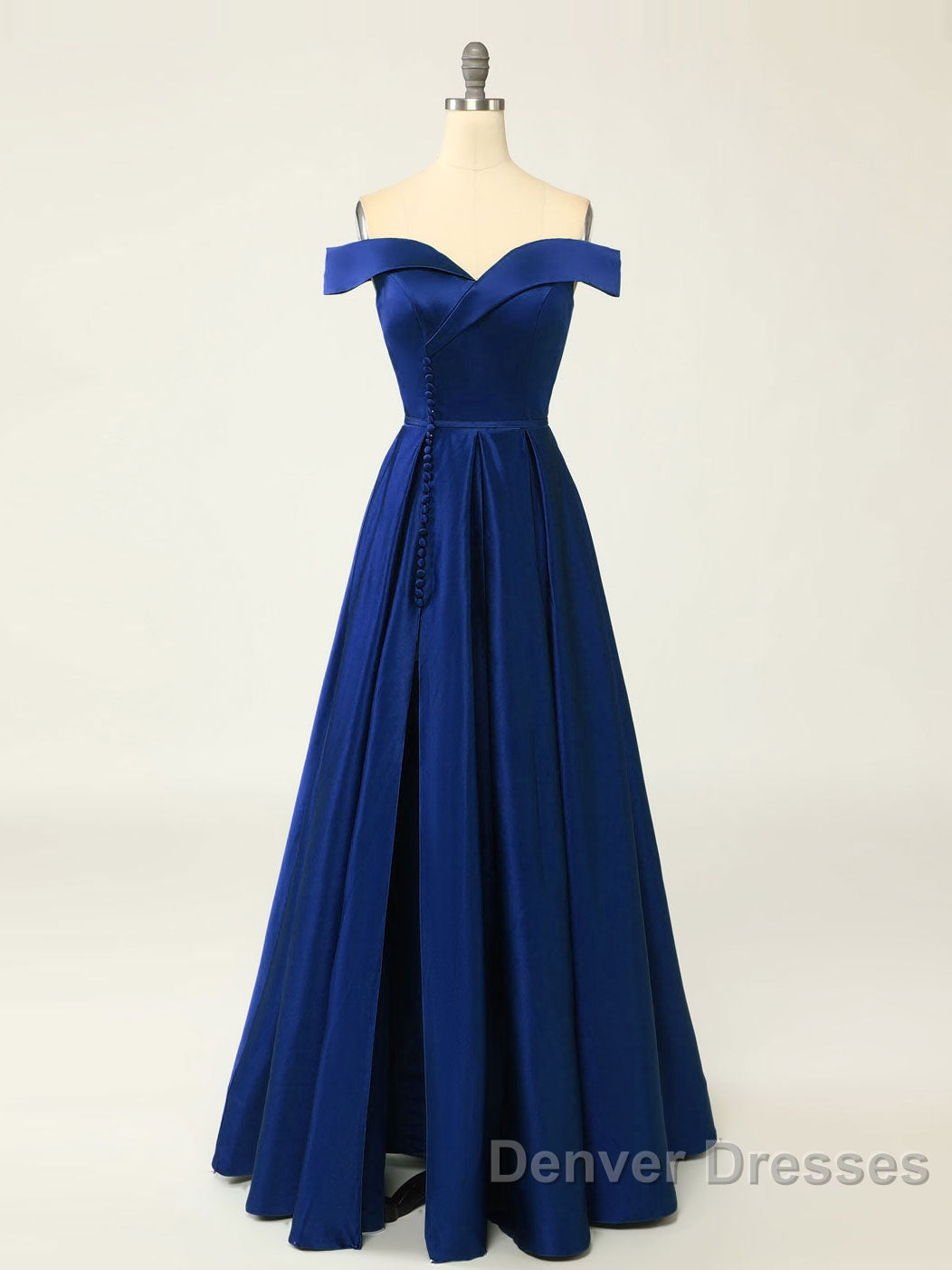 A-Line Green Off Shoulder Long Prom Dress, Green Formal Evening Dress