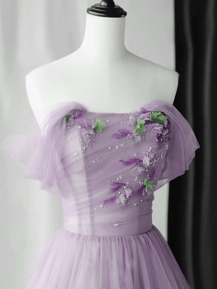 A-Line Green Tulle Long Prom Dress, Green Formal Evening Dress