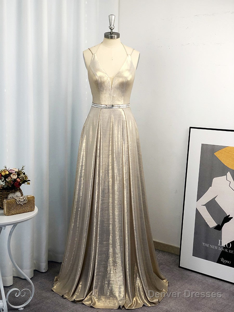A-line Halter Ruffles Floor-Length Dress Main image