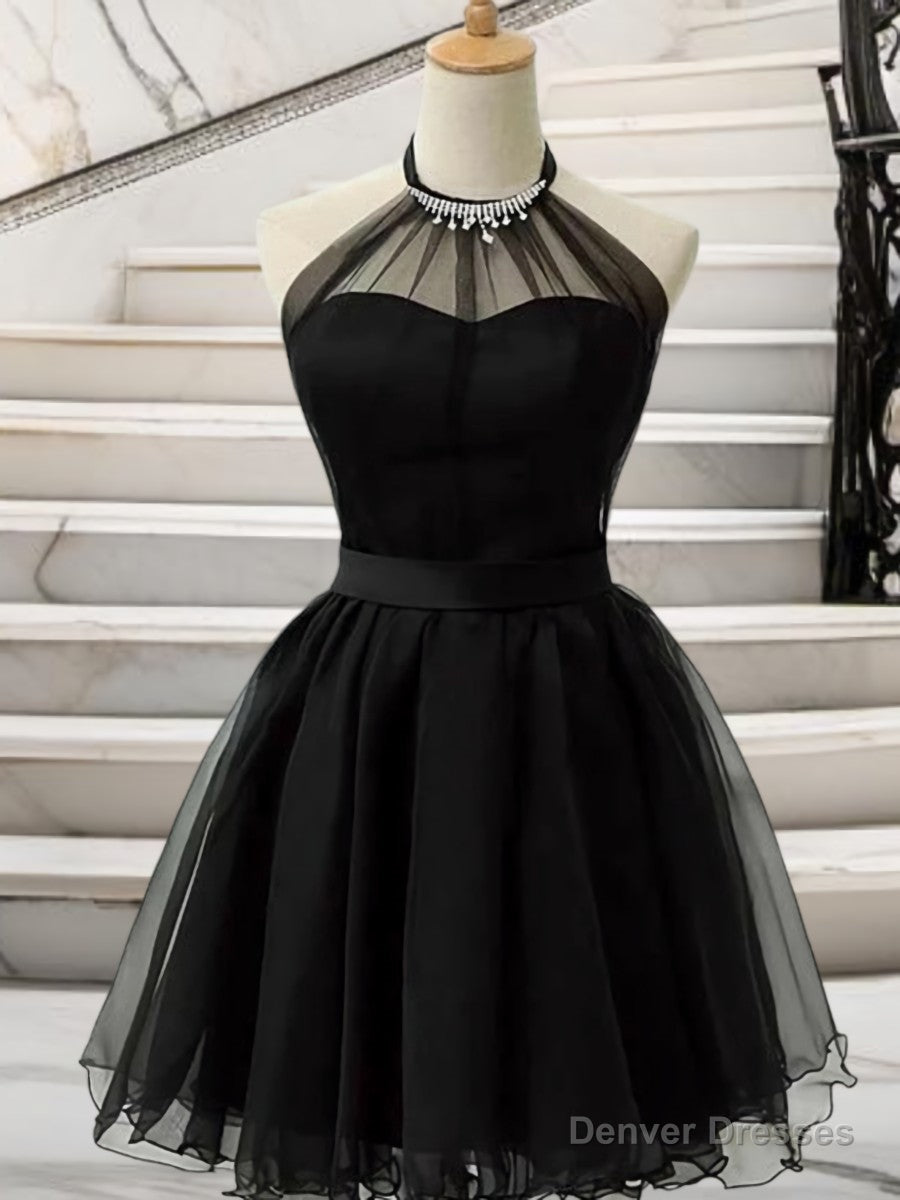 A-line Halter Ruffles Short/Mini Tulle Dress Main image