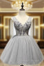 A-Line Lace Beaded Cocktail Dress V-Neck Homecoming Dress