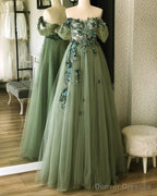 A-Line Lace Embroidery Corset Tulle Dress