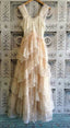 A Line Lace Tulle Prom Dress Women'S V-Neck Elegant Lace Dress