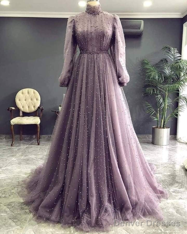 A-Line Long Sleeves Longprom Dresses Main image