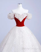 A-Line Off Shoulder Tulle Light Champagne Long Prom Dress, Light Champagne Evening Dress