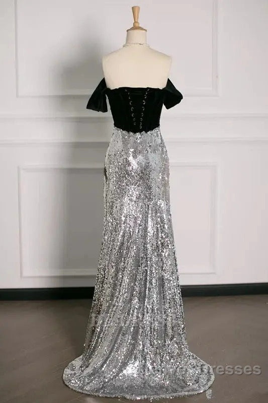 A Line Off The Shoulder Sexy Sequin Formal Dress Bridesmaid Dress Evening Gown Prom Dress Secondary image