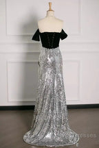 A Line Off The Shoulder Sexy Sequin Formal Dress Bridesmaid Dress Evening Gown Prom Dress