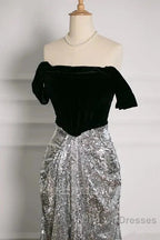 A Line Off The Shoulder Sexy Sequin Formal Dress Bridesmaid Dress Evening Gown Prom Dress