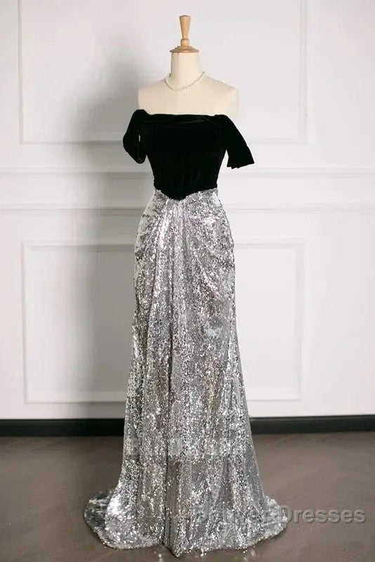 A Line Off The Shoulder Sexy Sequin Formal Dress Bridesmaid Dress Evening Gown Prom Dress