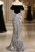 A Line Off The Shoulder Sexy Sequin Formal Dress Bridesmaid Dress Evening Gown Prom Dress