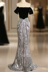 A Line Off The Shoulder Sexy Sequin Formal Dress Bridesmaid Dress Evening Gown Prom Dress