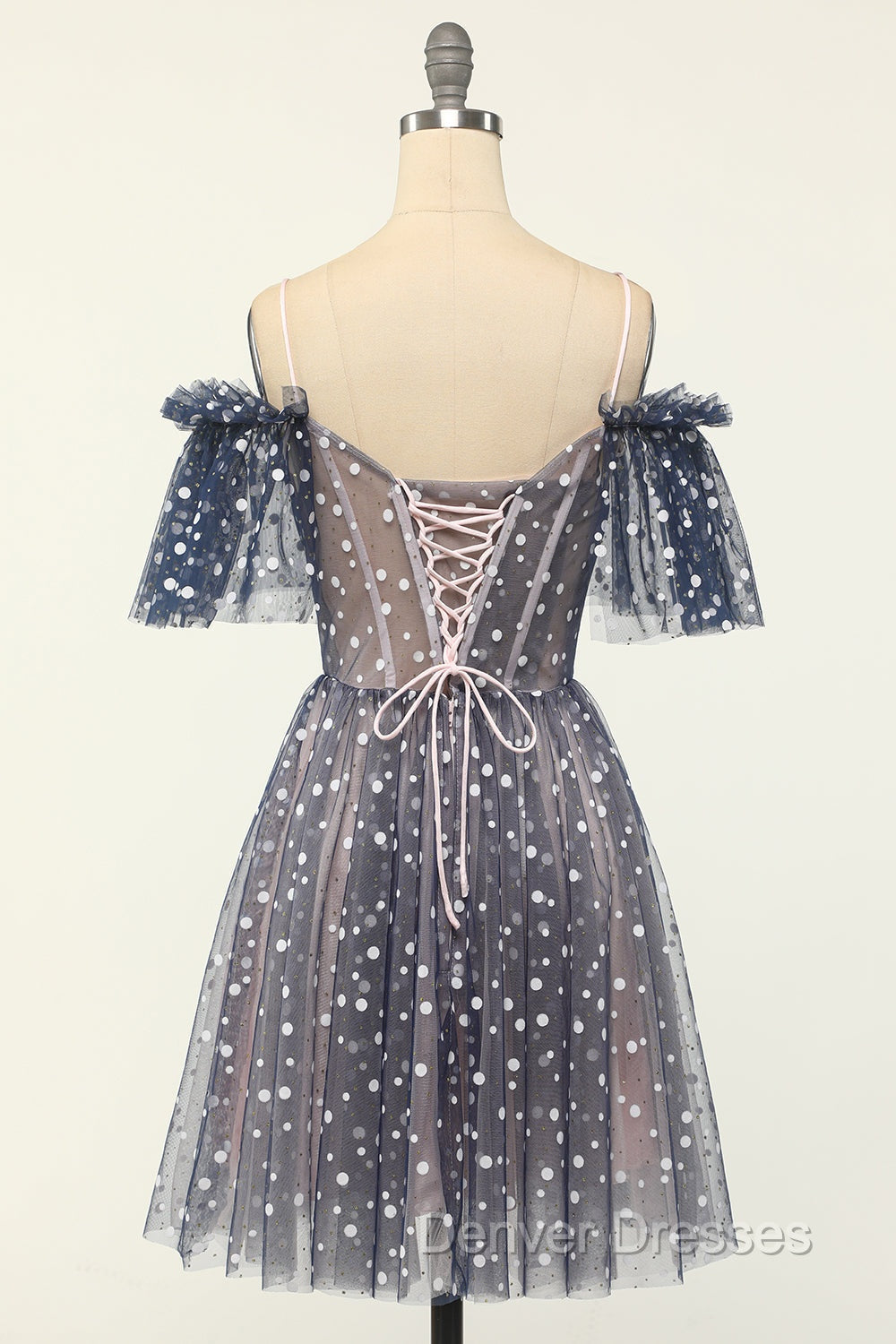 A-line Off-the-shoulder Tulle Short/Mini Short Prom Dress With Ruffles