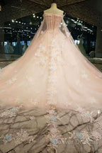 A Line On & Off Shoulder Dress | V Neck Floor Length Lace Gown Girls Wear Prom Dress