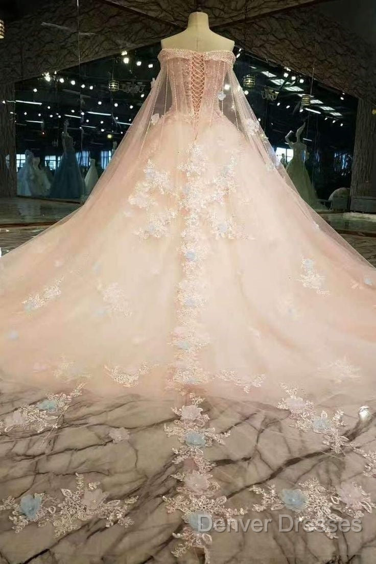 A Line On & Off Shoulder Dress | V Neck Floor Length Lace Gown Girls Wear Prom Dress