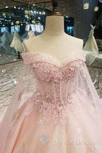 A Line On & Off Shoulder Dress | V Neck Floor Length Lace Gown Girls Wear Prom Dress