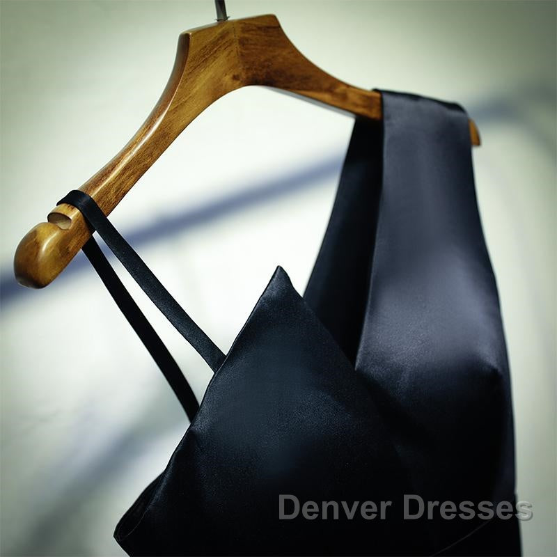 A Line One Shoulder Short Black Prom Dress, Short Black One Shoulder Formal Graduation Dress