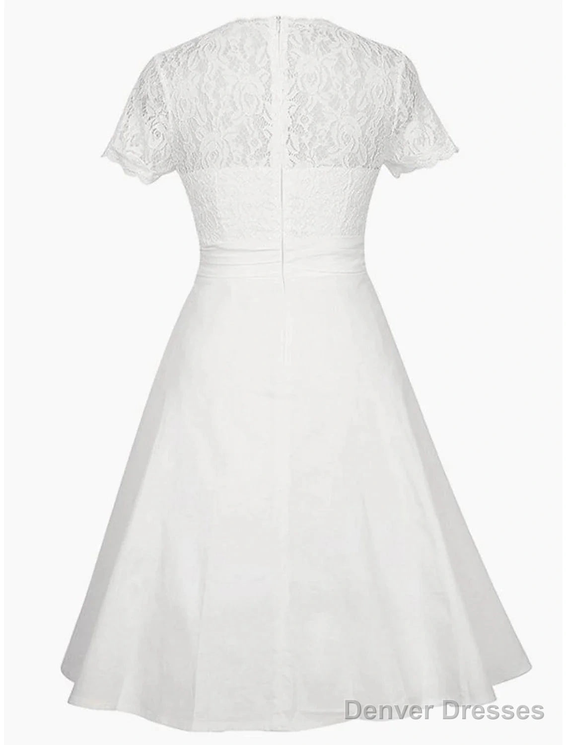 A-Line Party Dresses Elegant Dress Homecoming Knee Length Short Sleeve V Neck Satin With Appliques Secondary image