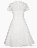 A-Line Party Dresses Elegant Dress Homecoming Knee Length Short Sleeve V Neck Satin With Appliques