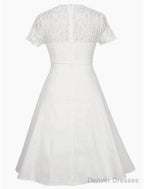 A-Line Party Dresses Elegant Dress Homecoming Knee Length Short Sleeve V Neck Satin With Appliques