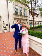A-Line Pink Long Prom Dress , Unique Prom Dress