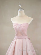 A Line Pink Long Prom Dress, Formal Pink Bridesmaid Dress