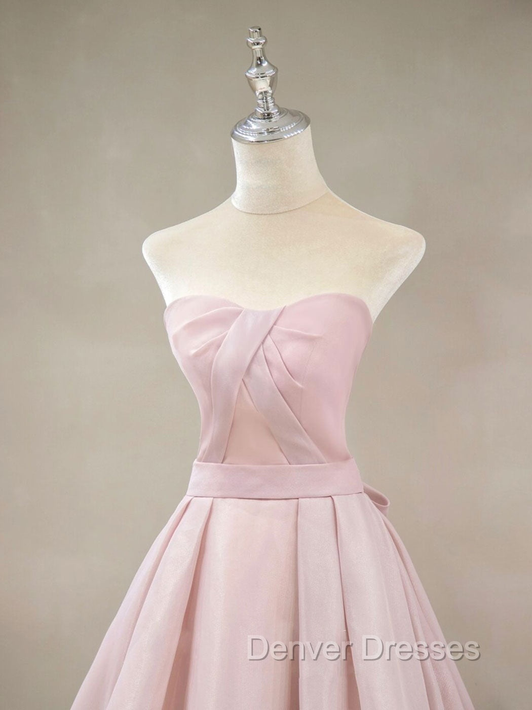 A Line Pink Long Prom Dress, Formal Pink Bridesmaid Dress