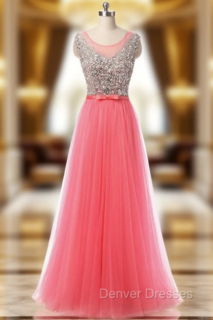 A-Line Pink Tulle Prom Dress Main image