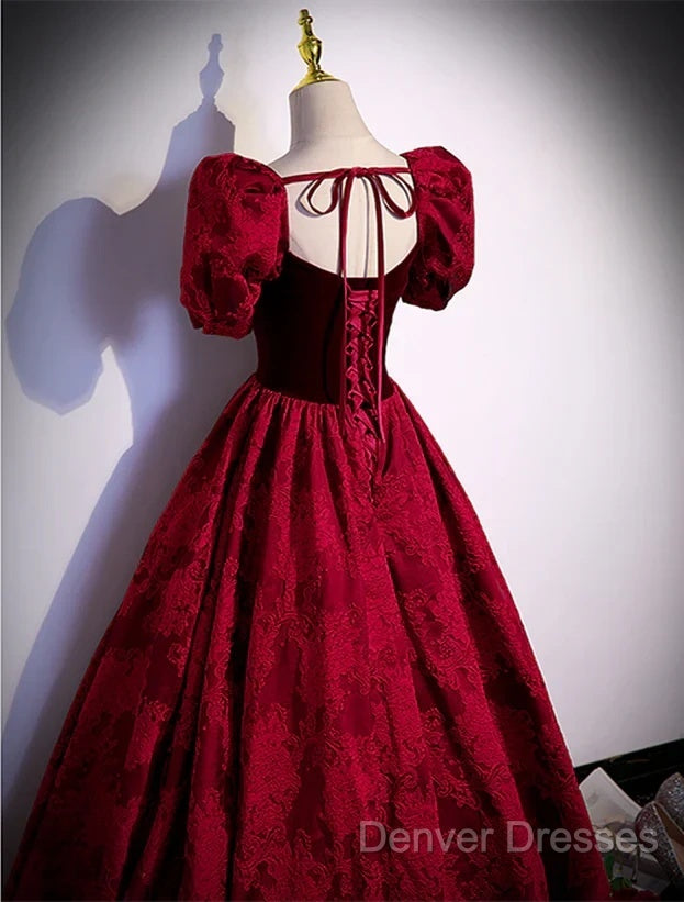 A-Line Princess Ballgown Sweetheart Short Sleeves Long Party Dress Evening Dress Prom Dress Secondary image