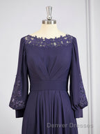 A-Line/Princess Bateau Asymmetrical Chiffon Mother of the Bride Dress