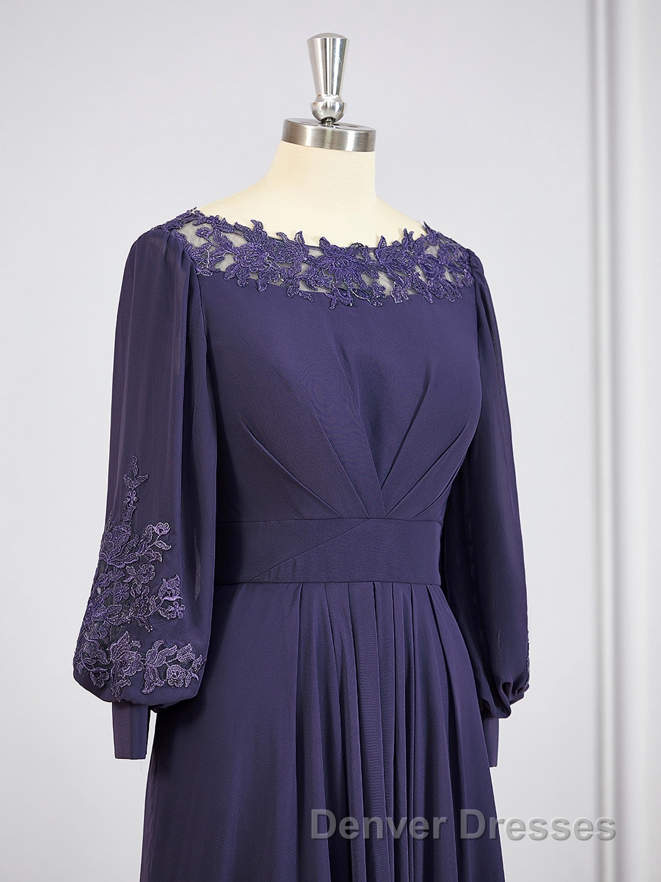 A-Line/Princess Bateau Asymmetrical Chiffon Mother of the Bride Dress