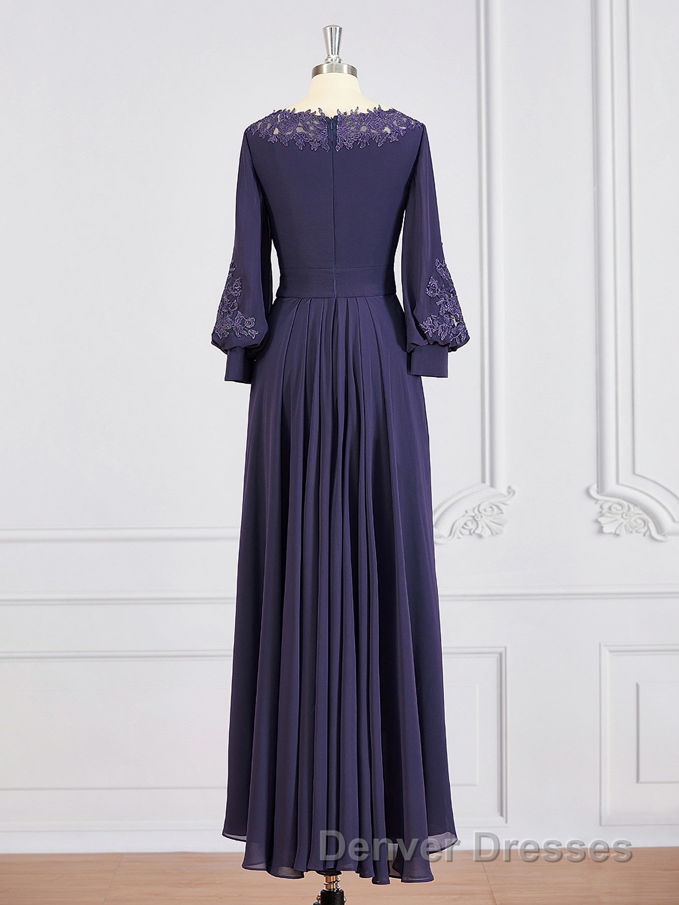 A-Line/Princess Bateau Asymmetrical Chiffon Mother of the Bride Dress