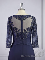 A-Line/Princess Bateau Floor-Length Chiffon Mother of the Bride Dress With Appliques Lace