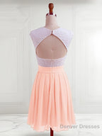 A-Line/Princess Jewel Short/Mini Chiffon Homecoming Dresses