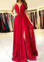 A-line/Princess Scalloped Neck Sleeveless Long/Floor-Length Chiffon Prom Dresses With Split