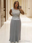 A-Line/Princess Scoop Floor-Length Chiffon Mother of the Bride Dresses With Lace