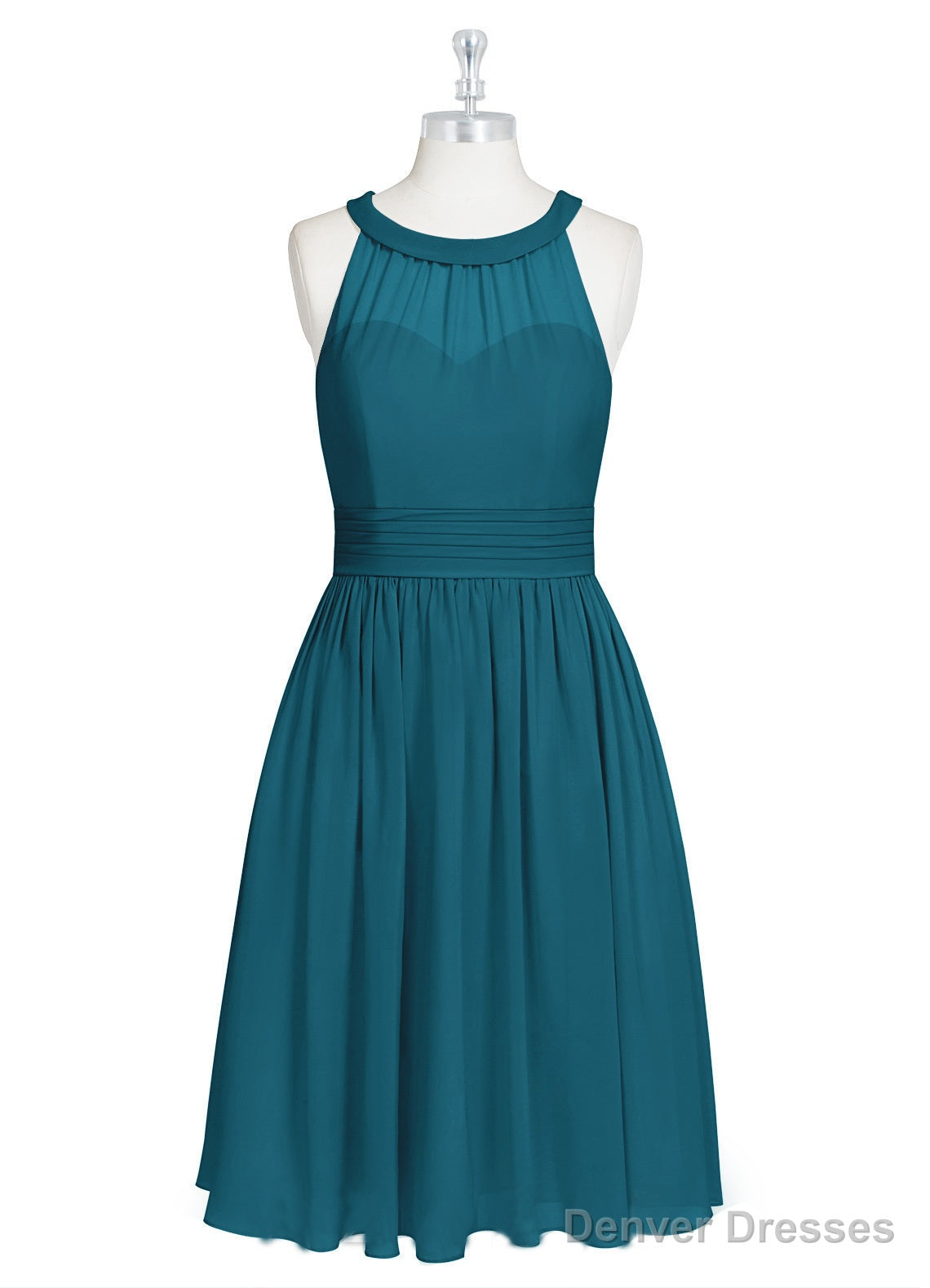 A-Line/Princess Scoop Neck Chiffon Short Bridesmaid Dress Main image