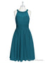 A-Line/Princess Scoop Neck Chiffon Short Bridesmaid Dress