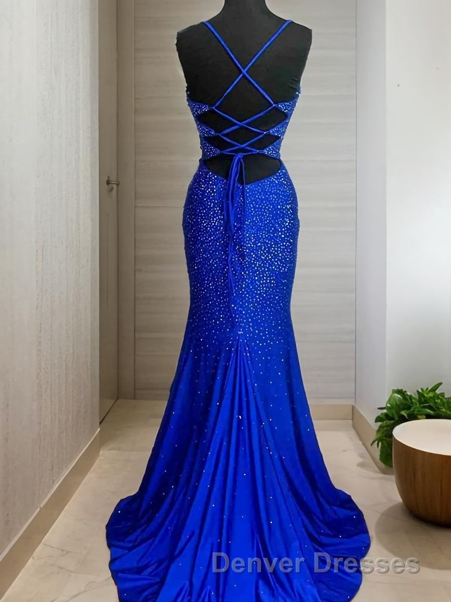 A-Line/Princess Spaghetti Straps Sweep Train Silk like Satin Prom Dress With Ruffles Secondary image